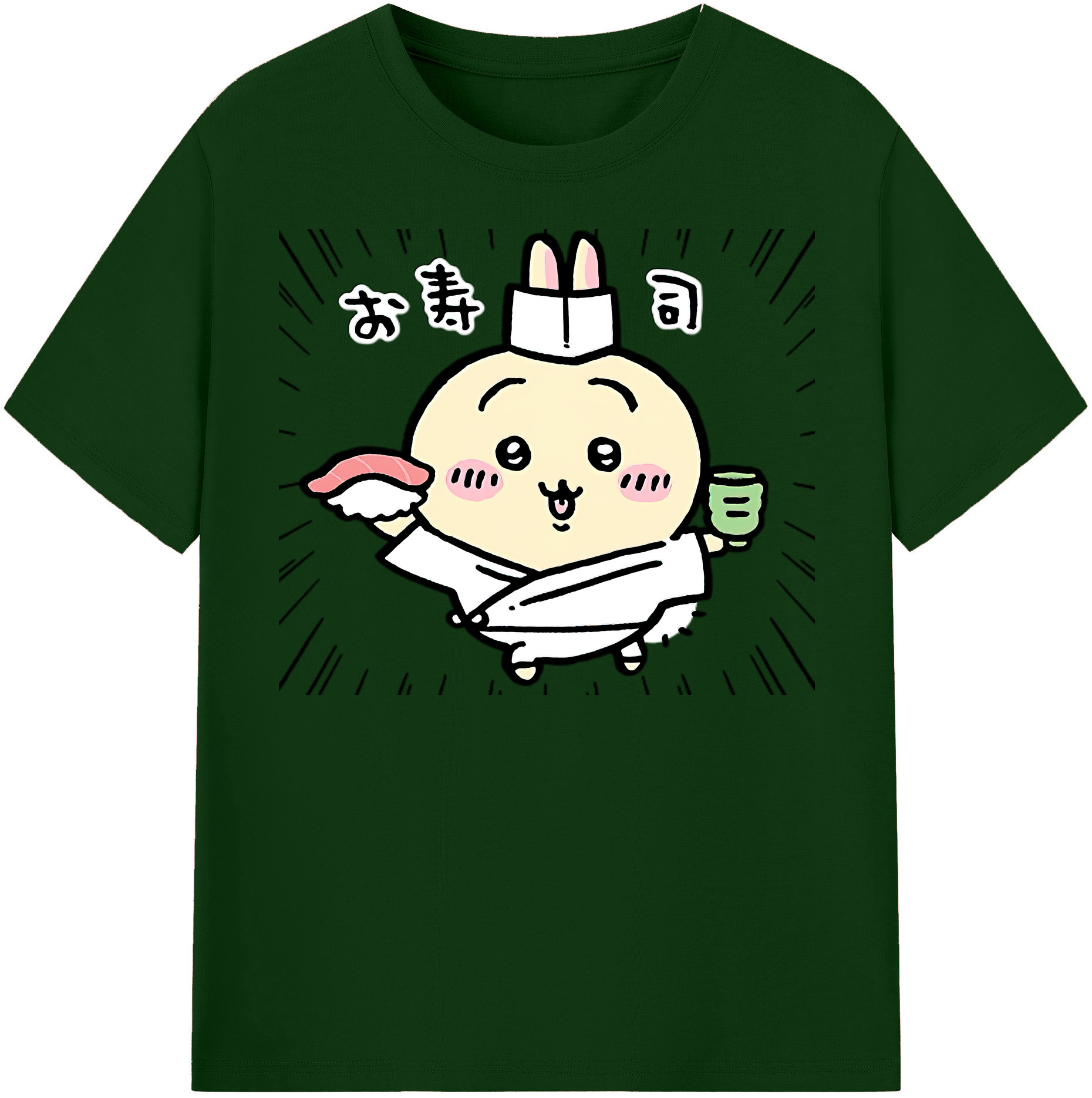 （画像用） ちいかわ うさぎ Chii-kawa usagi 綿100％半袖Tシャツ（フロントプリント）